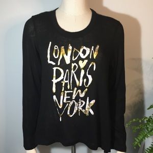 Black and Gold London Paris New York Sweater